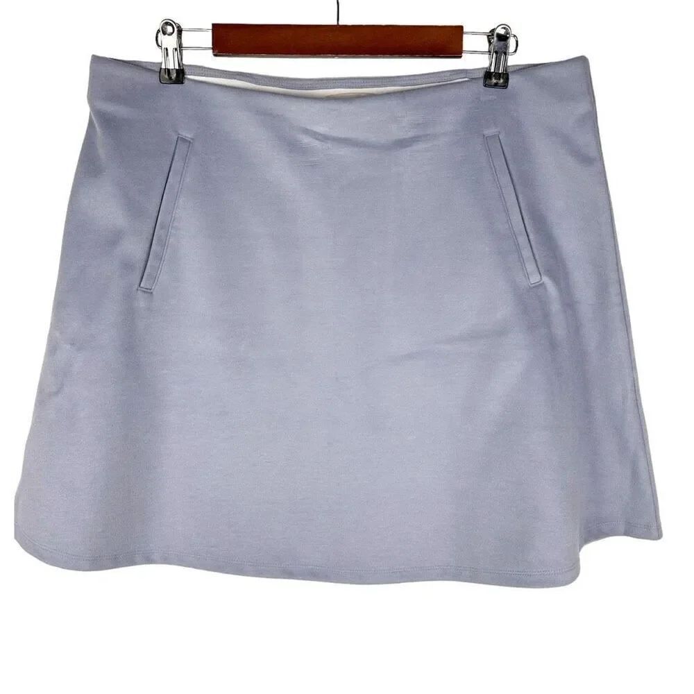 Loft French Blue Elastic Waist Pull On Full Skirt size Large